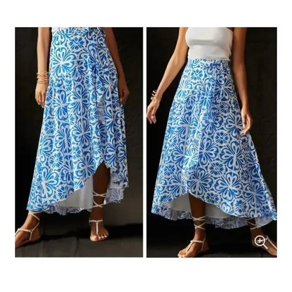 Anthropologie | Hutch Printed Wrap Maxi Skirt | Size: Small | Color: Dark Blue - Picture 2 of 5